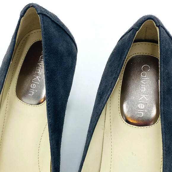 Calvin Klein Dolly Pointed Toe Suede Pumps Women's Size 5.5 M - Gray E3683 - Picture 10 of 10